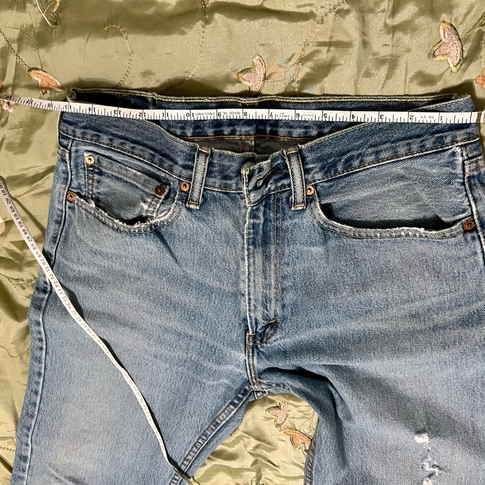 #2- Levi's 505 Relaxed Blue Jeans Denim Men, W/34, L/29, straight leg, pre owned - Picture 7 of 13